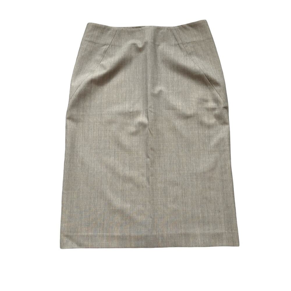 Theory Tan Cotton Stretch Pencil Skirt Tailored Workwear Size 00